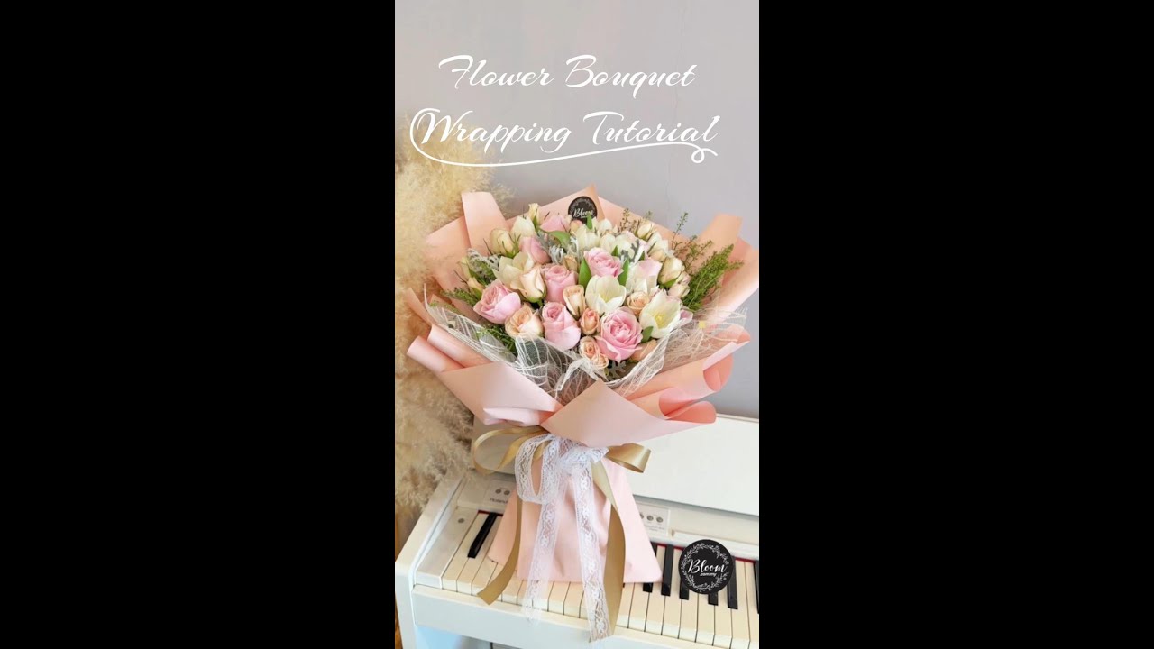 Flower Bouquet Wrapping Tutorial | Tulip Bouquet Wrapping | 花束包装 | 花藝教學