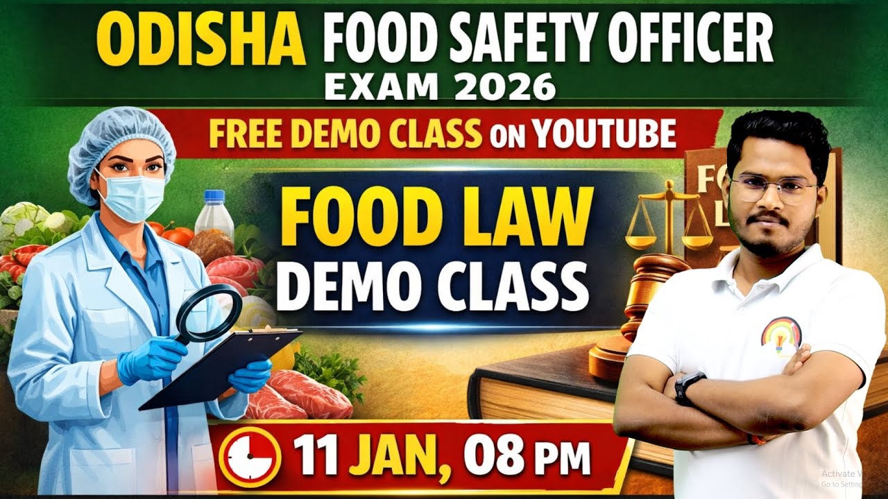ODISHA FSO 🔴 FREE DEMO CL-01 | FOOD LAW DEMO CLASS | OSSC FOOD SAFETY OFFICER EXAM.
