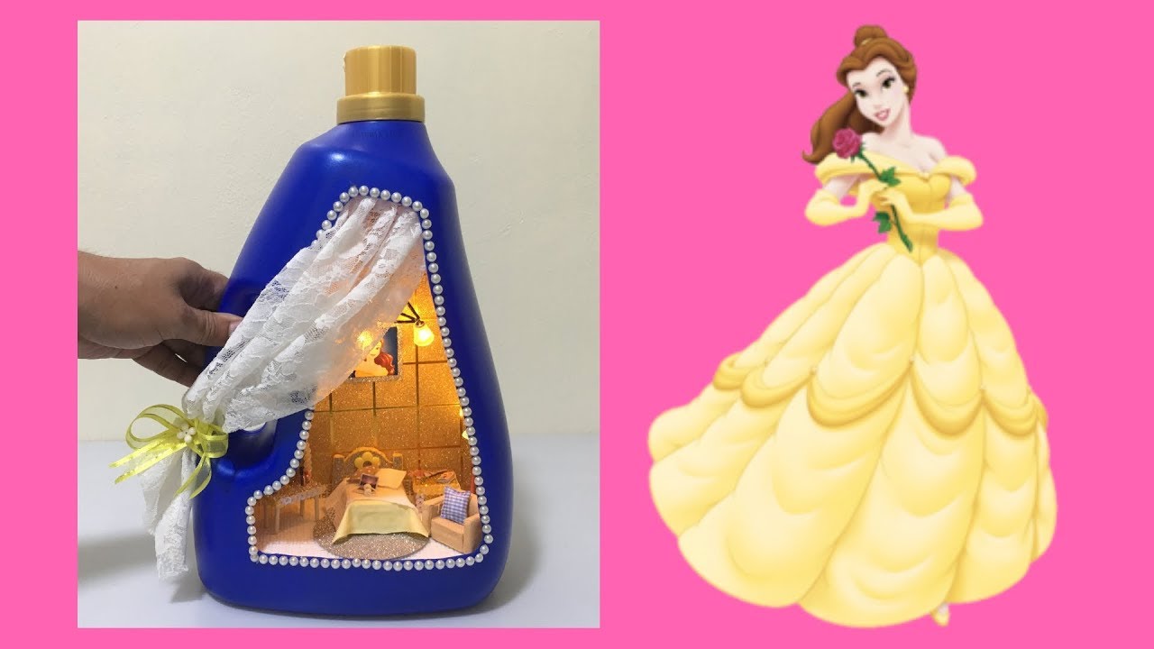 DIY MINIATURE DOLLHOUSE PRINCESS BELLE BEDROOM in a BOTTLE