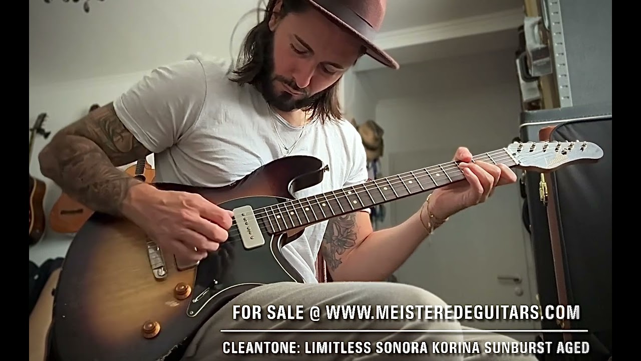 For sale @ www.MEISTEREDEGUITARS.com - clean: 2024 Limitless Sonora Korina P90 aged 2-tone sunburst