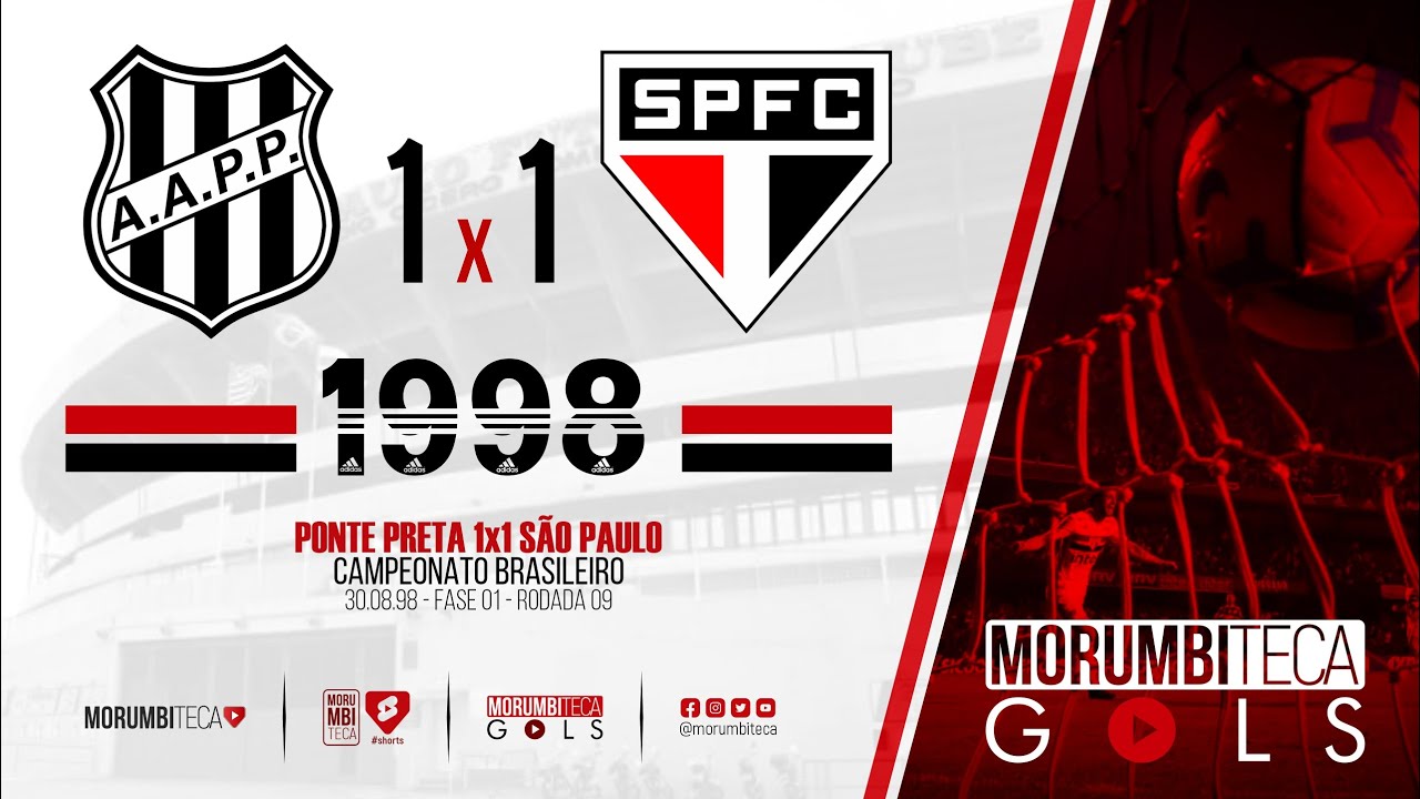 Ponte Preta 1x1 São Paulo - Brasileiro - Rodada 09 - 30/08/1998