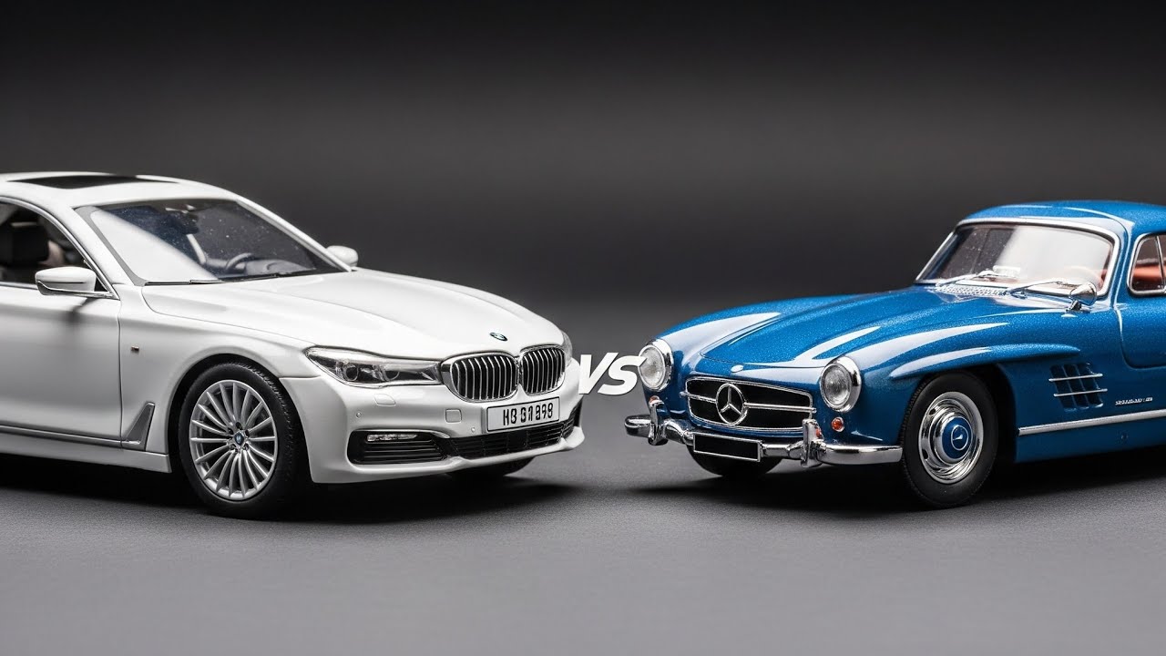 Ultimate Battle: 1:24 BMW 7 Series vs Mercedes-Benz 300SL - DieCast Models/Car Clash/Luxury Cars 🚙🤩