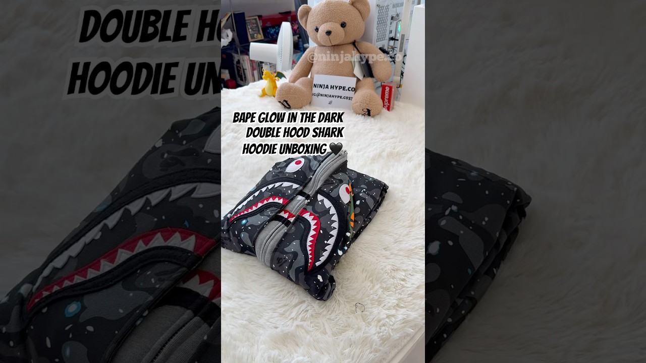 Bape Galaxy Glow in the dark Double Hood Shark Hoodie Unboxing from ninjahype.co🔥 #ninjahype #bape