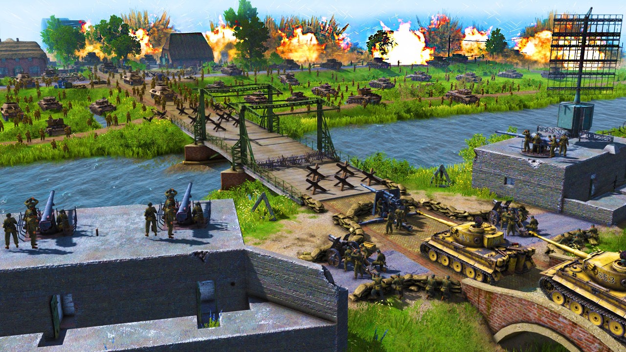 I built the Deadliest WW2 BRIDGE FORTRESS in this BASE BUILDING Simulator! - Gates of Hell