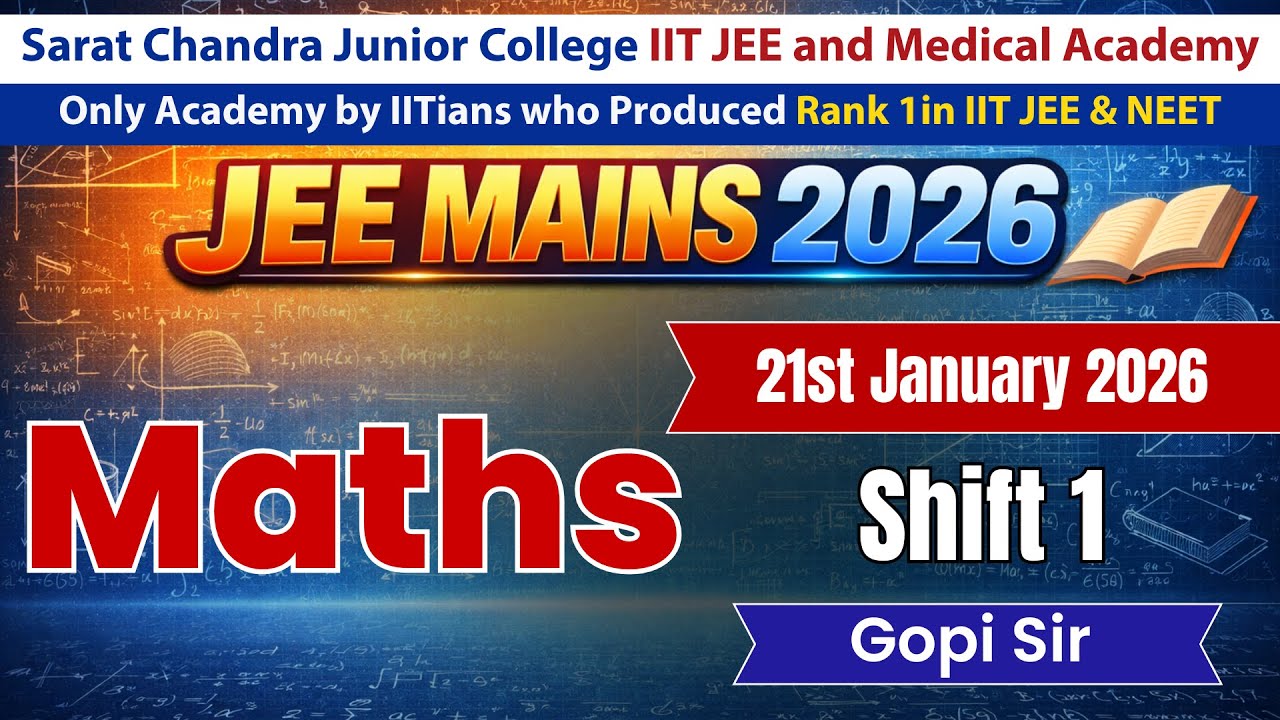 JEE Mains 2026 | Maths January 21st Shift 1 Discussion | Best IIT/NEET Academy in Vijayawada