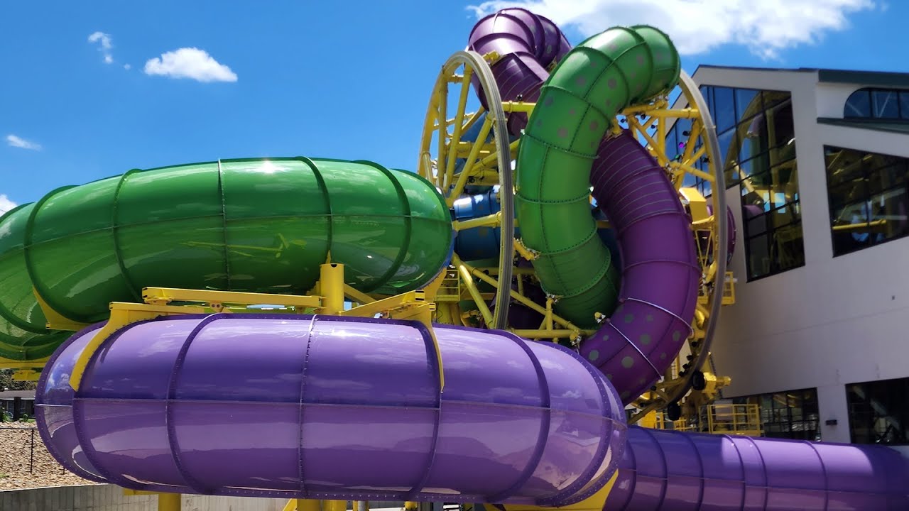 Medusa's SlideWheel Waterslide 4K POV - America's First Rotating Slide - Mt. Olympus Water Park