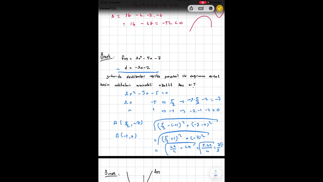 Parabol (Soru Çözüm) part 3