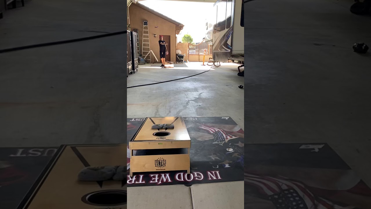 Airmail to roll shot cornhole