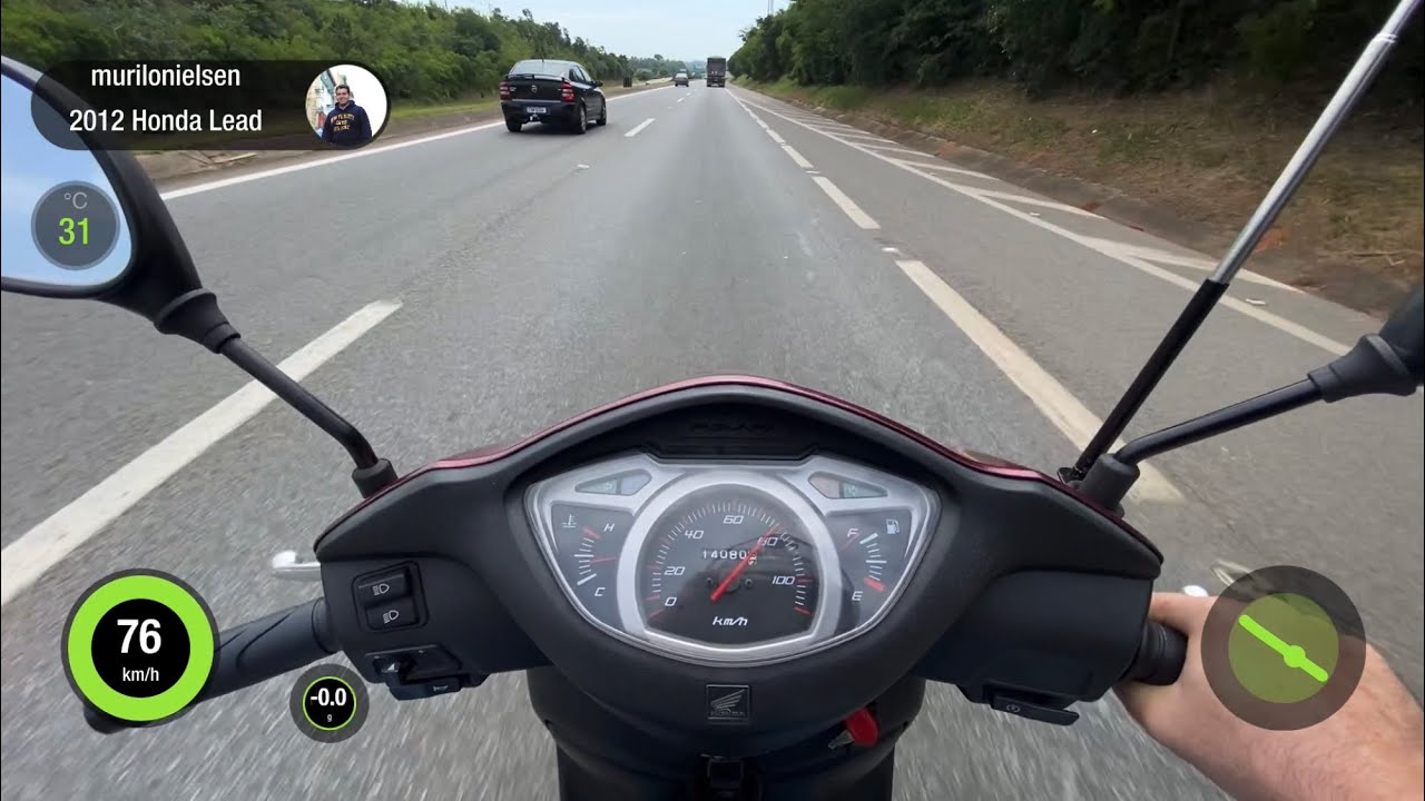 HONDA LEAD 110 NA ESTRADA COM GPS DRAGY - TESTE DE 1 MILHA E TOP SPEED