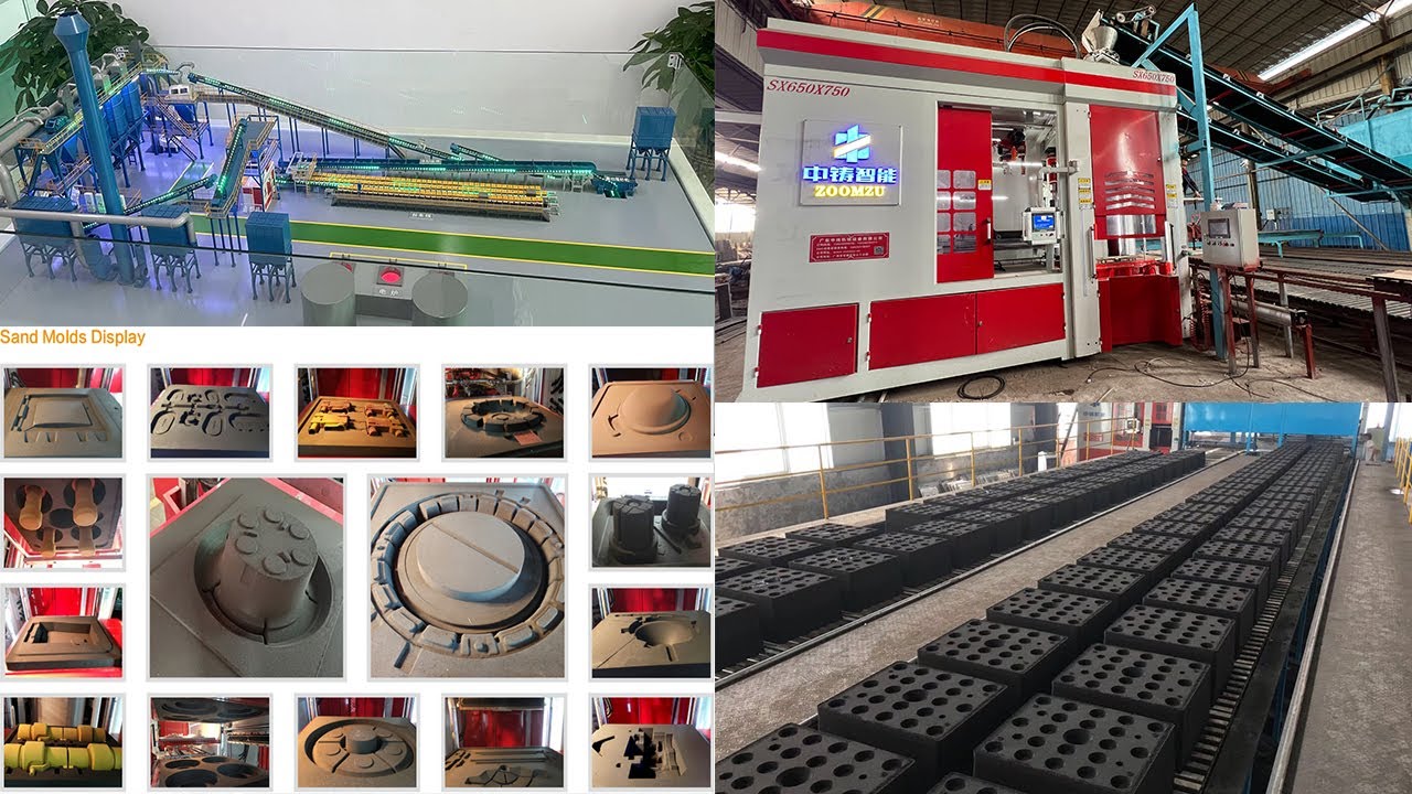 Fully automatic green sand casting molding machine equipment in the foundry