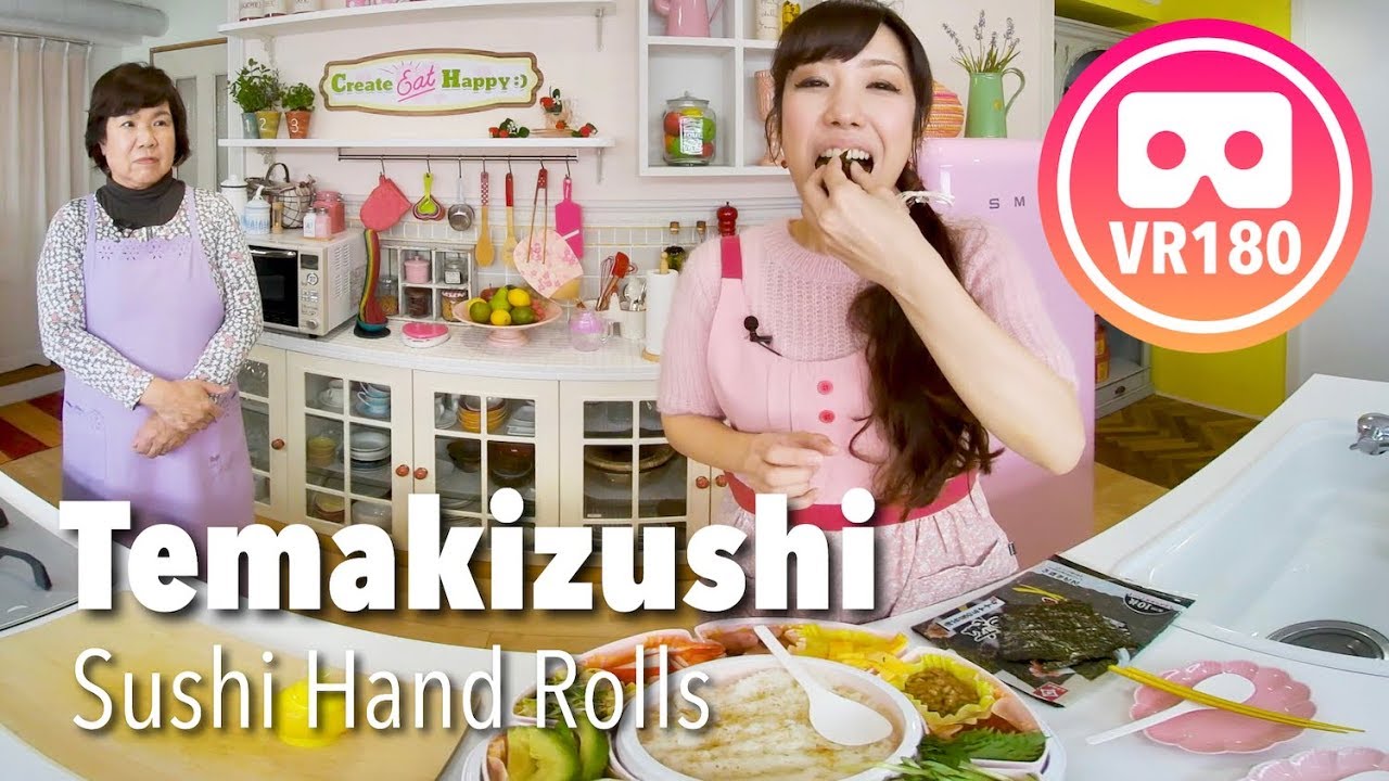 How to Make Temakizushi (Hand Rolled Sushi) Recipe | VR180 Cooking | Create Eat Happy :)