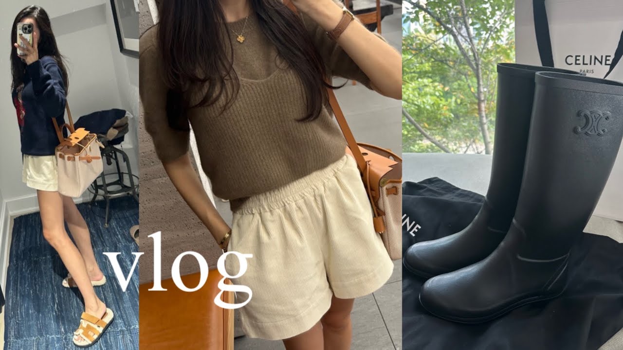 vlog_ Ресторан Demure Look🤎, распаковка резиновых сапог Celine, примерка новинок COS, Miu Miu, Ti...