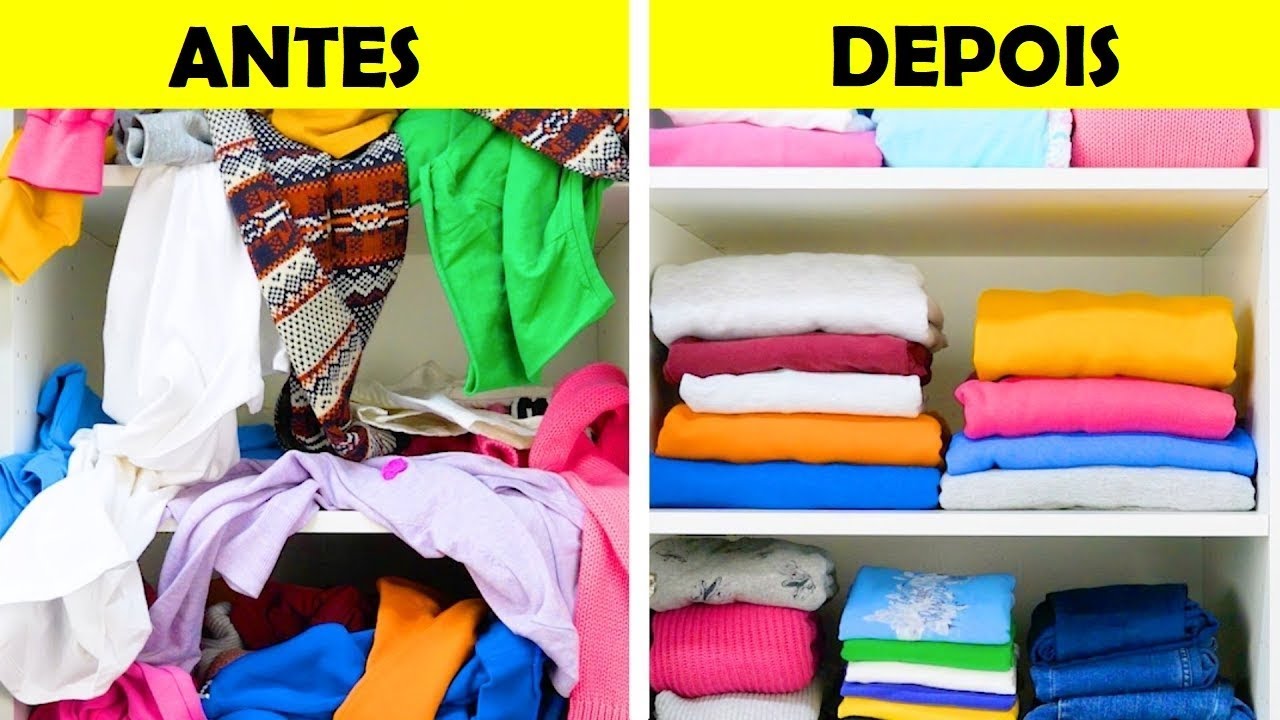 20 IDEIAS PARA DOBRAR AS ROUPAS E ECONOMIZAR ESPAÇOS