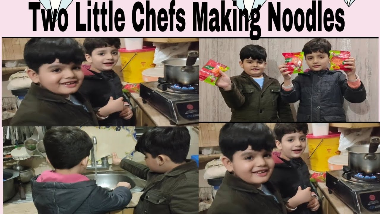 How to Practice Kids to Cook  | Making Noodles In Different Style | Twins Masti  