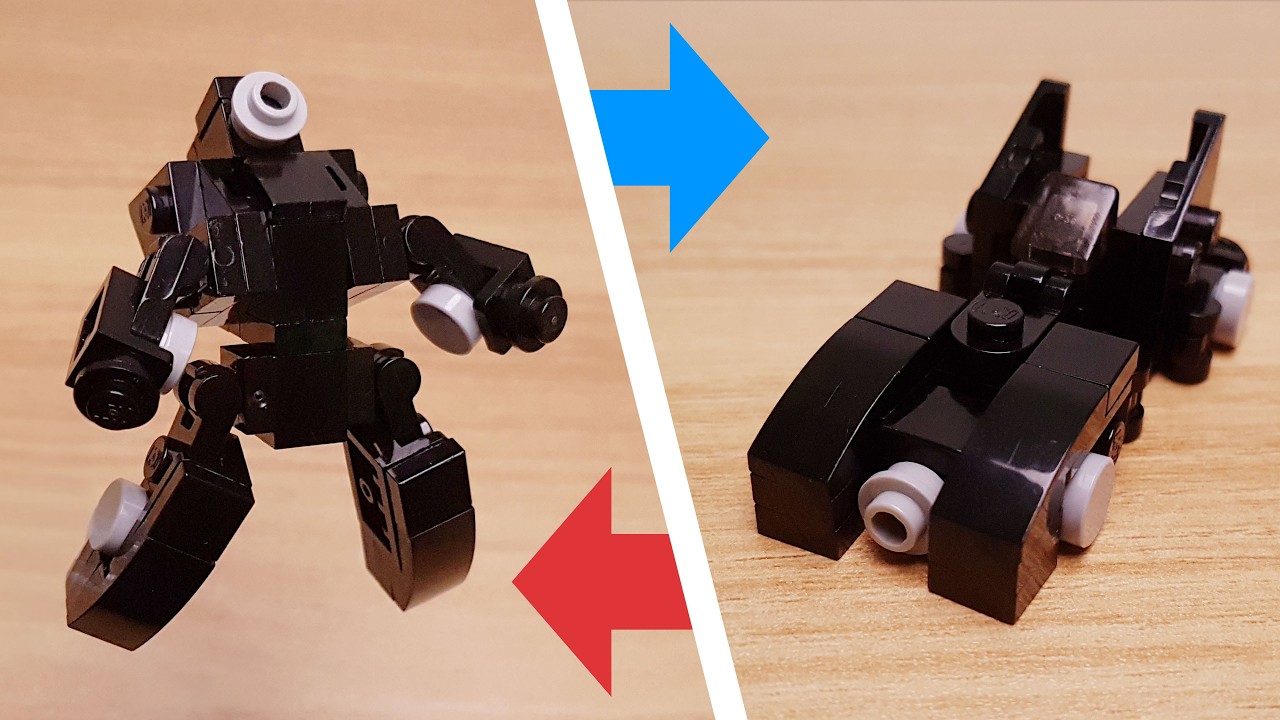 [レゴロボ作り方]  コウモリをイメージした車変形ロボット ― 「ブラックライダー」！ #レゴ #レゴ変形ロボ #レゴロボ #バットマン