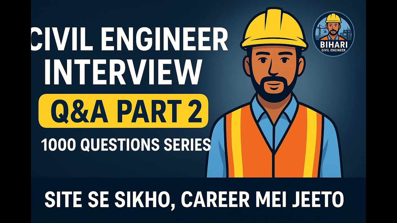 Fresher Civil Engineer Interview Q&A – Part 2  25 Important Questions & Answers in Hinglish