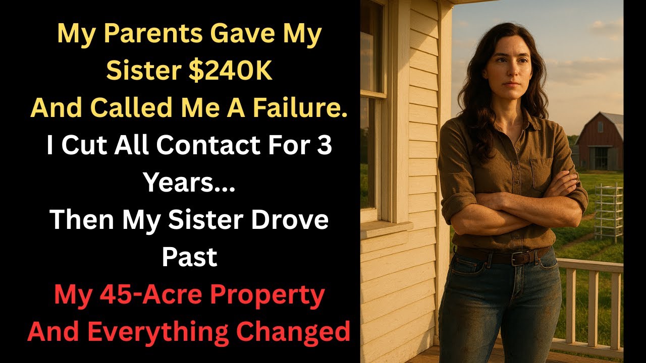 My Parents Gave My Sister $240K and Called Me a Failure. 3 Years Later, She Saw My 45-Acre Farm...