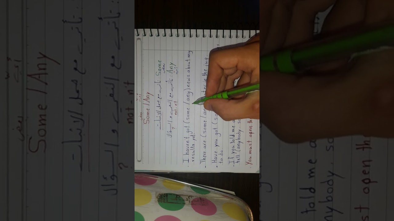 قواعد تاسع  ( Some بعض / Any أيّ)