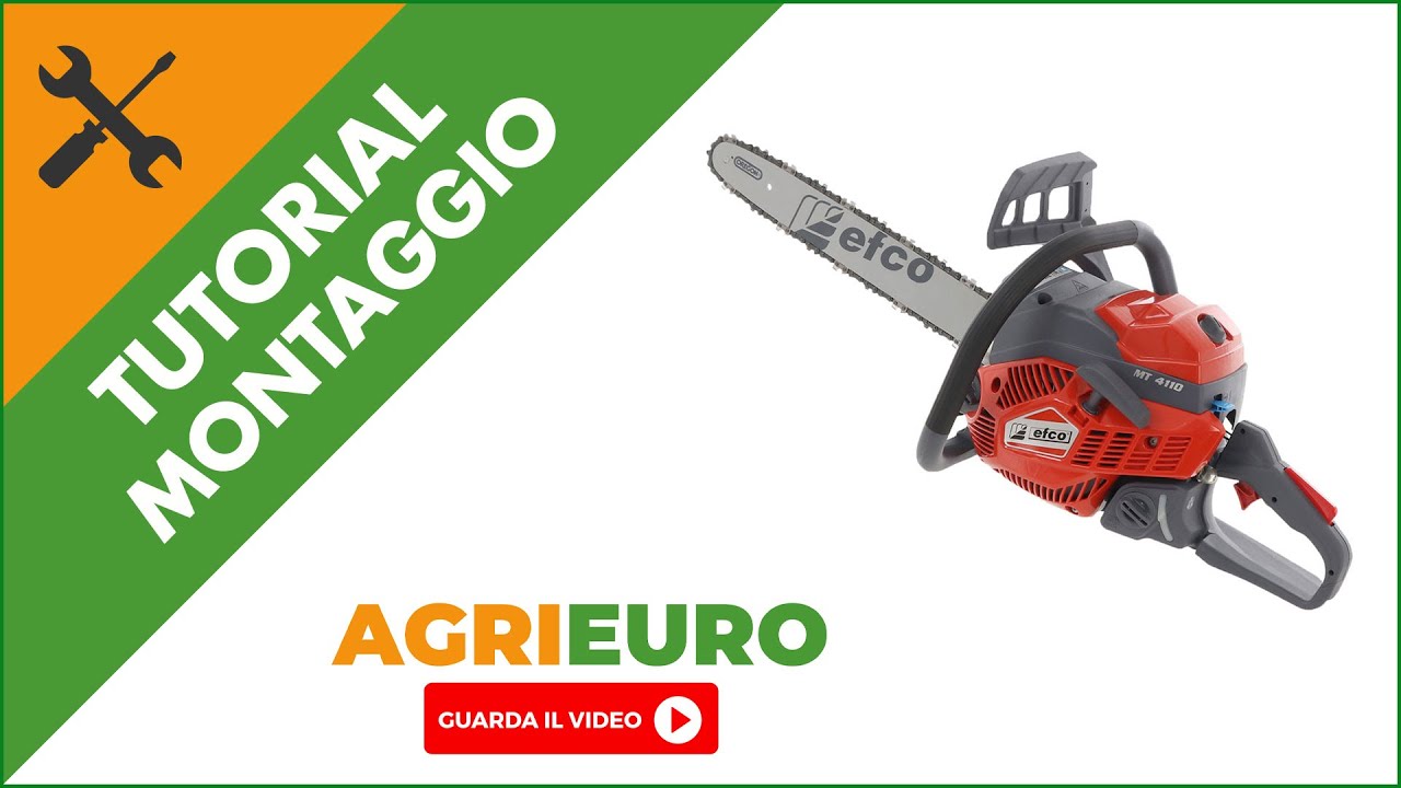 Motosega a scoppio Efco MT 4110: come montare la potente e maneggevole motosega con barra da 41 cm.