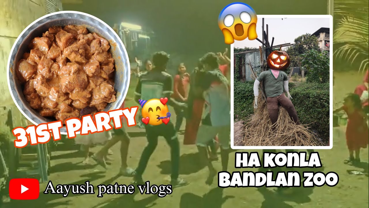 आज गेलो 31st पार्टी करायला ||🍗🤤 Marathi vlogs 🥰||Ayush patne vlogs 💫#party 