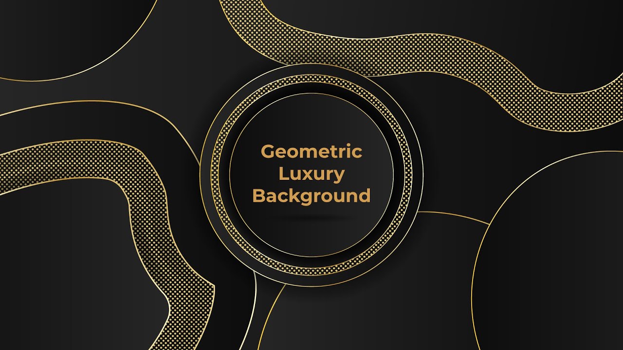 Geometric Luxury Background Gold Dot Pattern in Illustrator | Luxury Dark Background