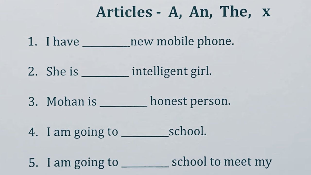 Use of Articles | A , an , the | English grammar exercise | Diligent Shiksha Point  |