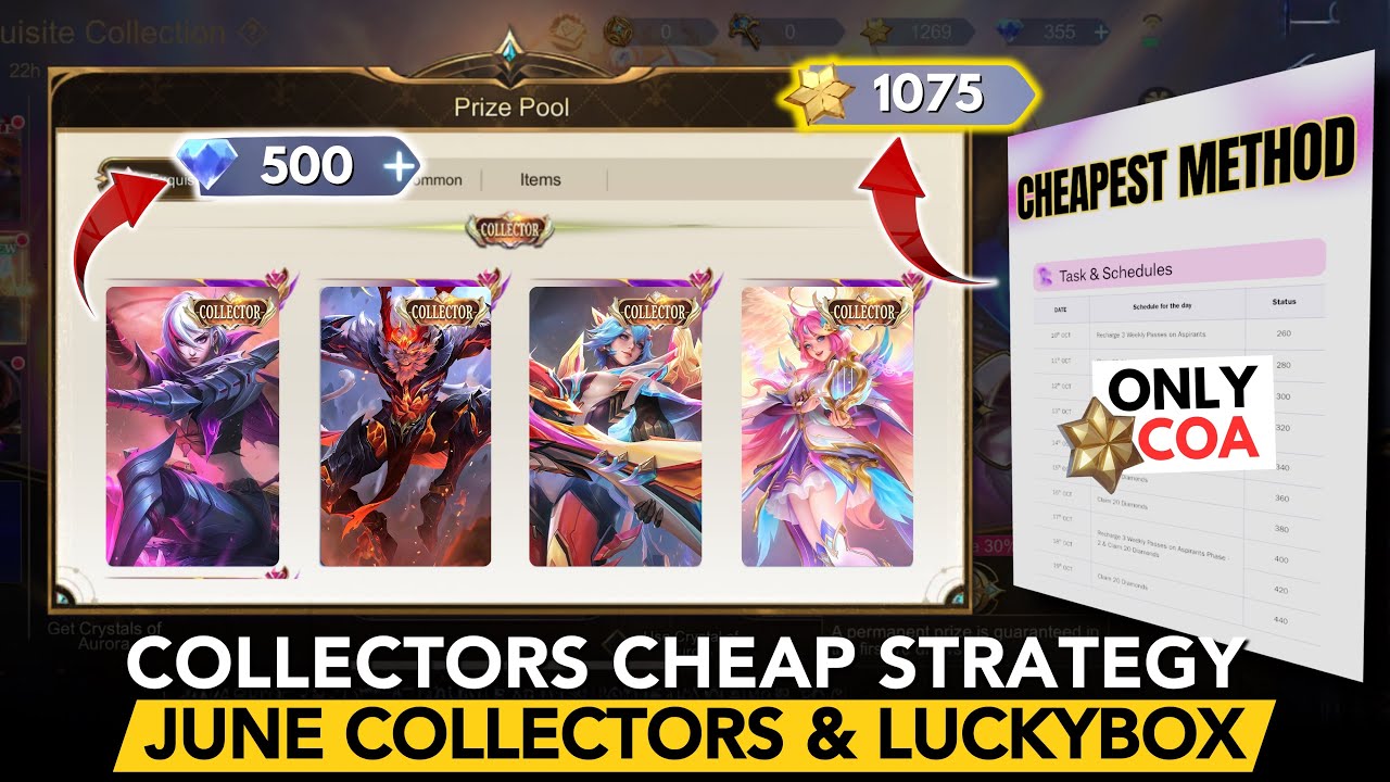 CHEAPEST METHOD TO GET JUNE COLLECTORS & LUCKYBOX SKINS| COA & DIAMONDS METHOD (2 STRATEGIES)