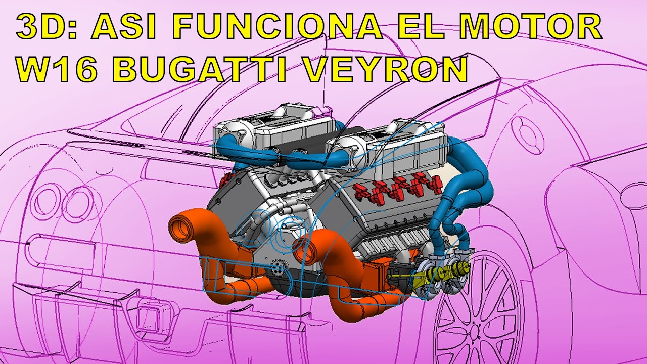 El W16 de Bugatti es Tremendo 💣 Analisis 3D.🤯 Veyron Chiron 16.4