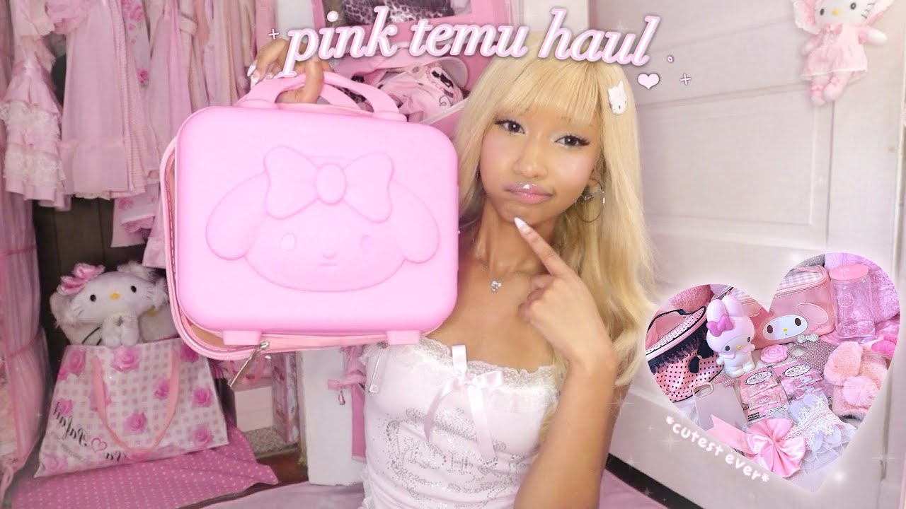 pink aesthetic temu haul ♡ ₊ doll-coded accessories, room decor, & girly essentials