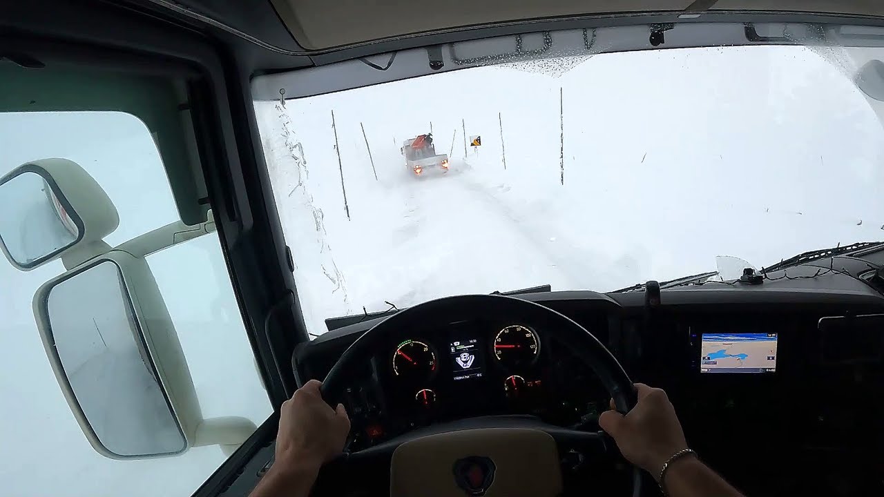 POV Driving Scania R560 V8 - Ice drive in Norwegian