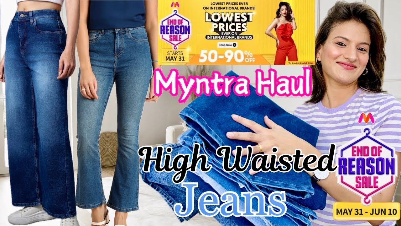 Myntra Jeans Haul l Wide leg Jeans, Boot Cut Jeans l Must Have Jeans l Myntra Sale #myntra #jeans