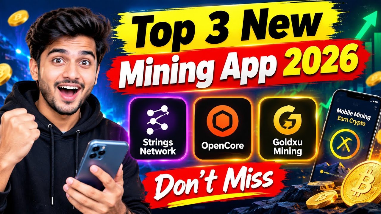 Top 3 New Crypto Mining App 2026 ! New Mining App 2026 ! Free Mobile Mining Update Today #opencore