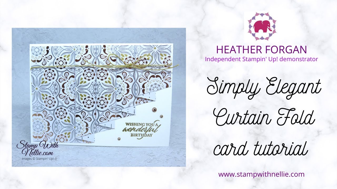 How to make a curtain fold (Drapery) card with Simply Elegant designer series paper