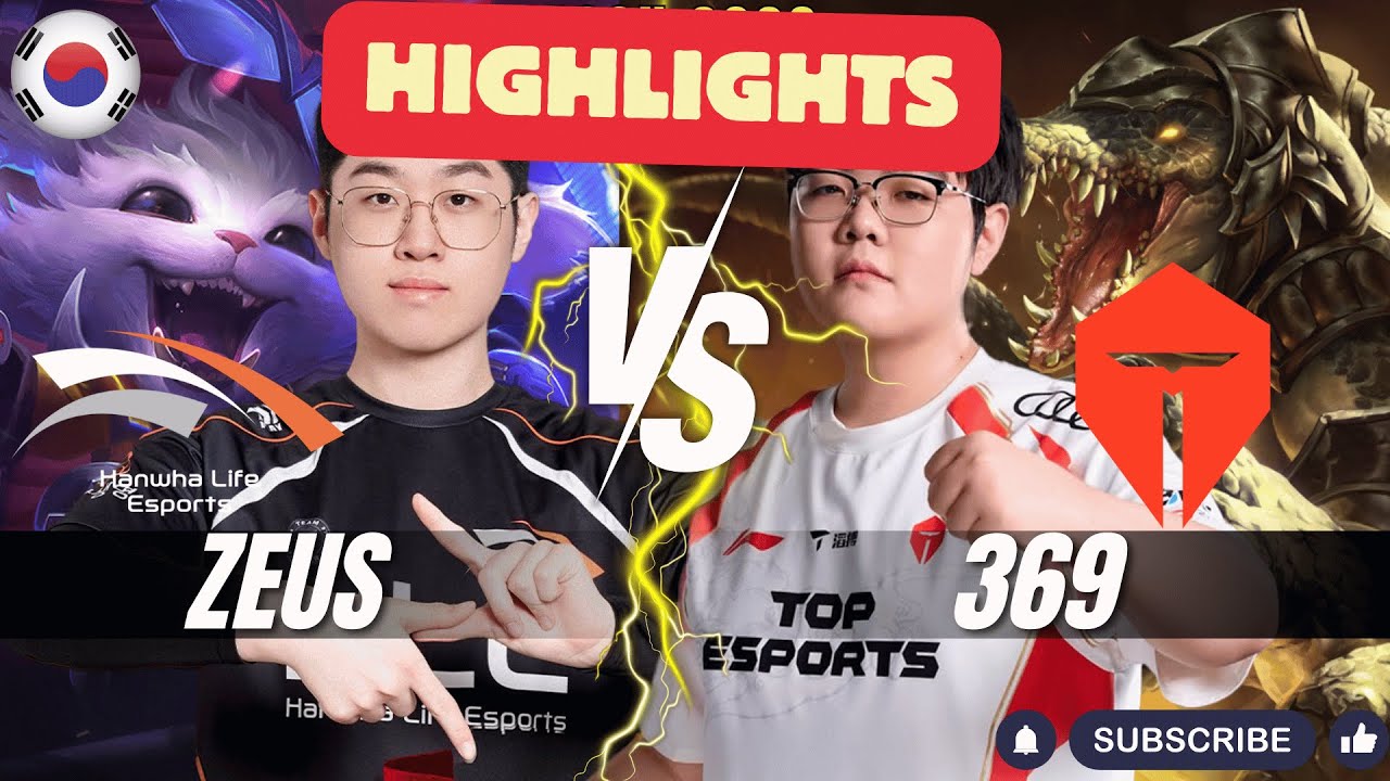 HLE Zeus vs TES 369 HIGHLIGHTS - ZEUS GNAR vs 369 RENEKTON Top - Patch 26.1 KR Ranked | lolrec