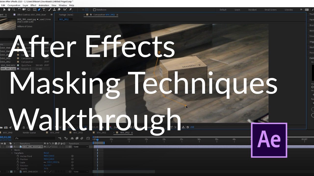 After Effects CC 2020 Tutorial - Masking Techniques with the Pen Tool for Transitions and more