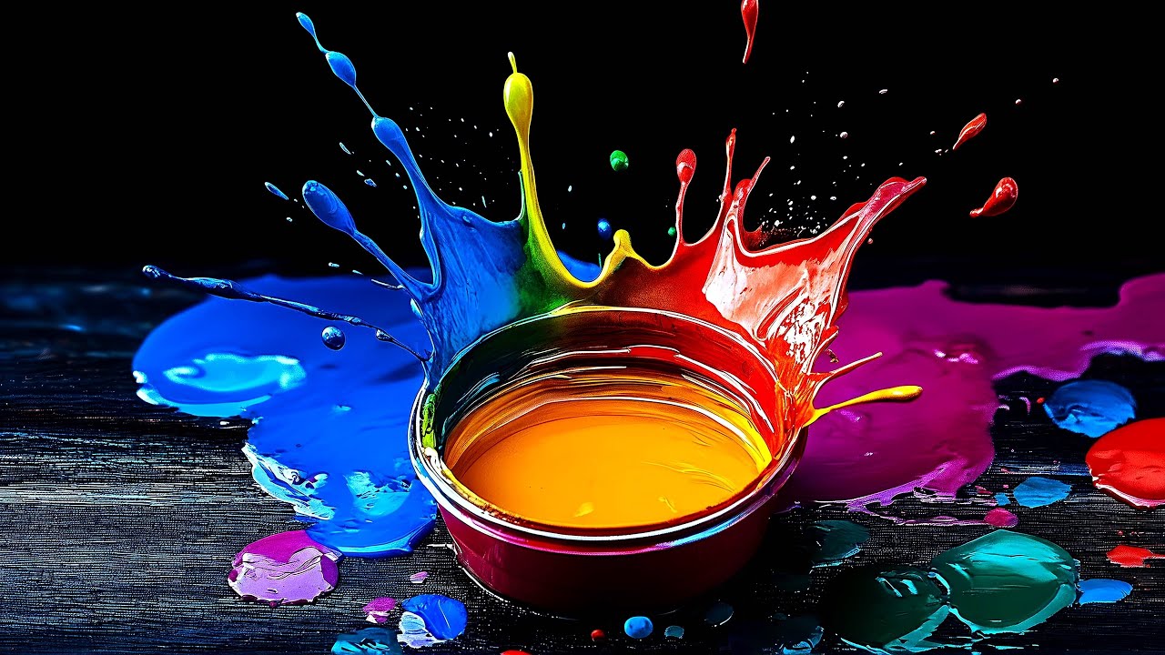 TV SCREENSAVER Abstract Painting - Liquid Paint 4K Screensaver, No Sound Background Video, Ultra HD