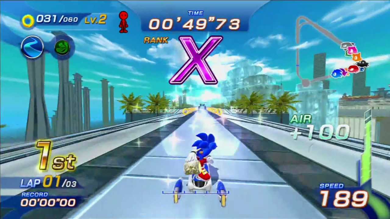 Sonic Free Riders: Dolphin Resort (Standard/ Free Race) [1080 HD]
