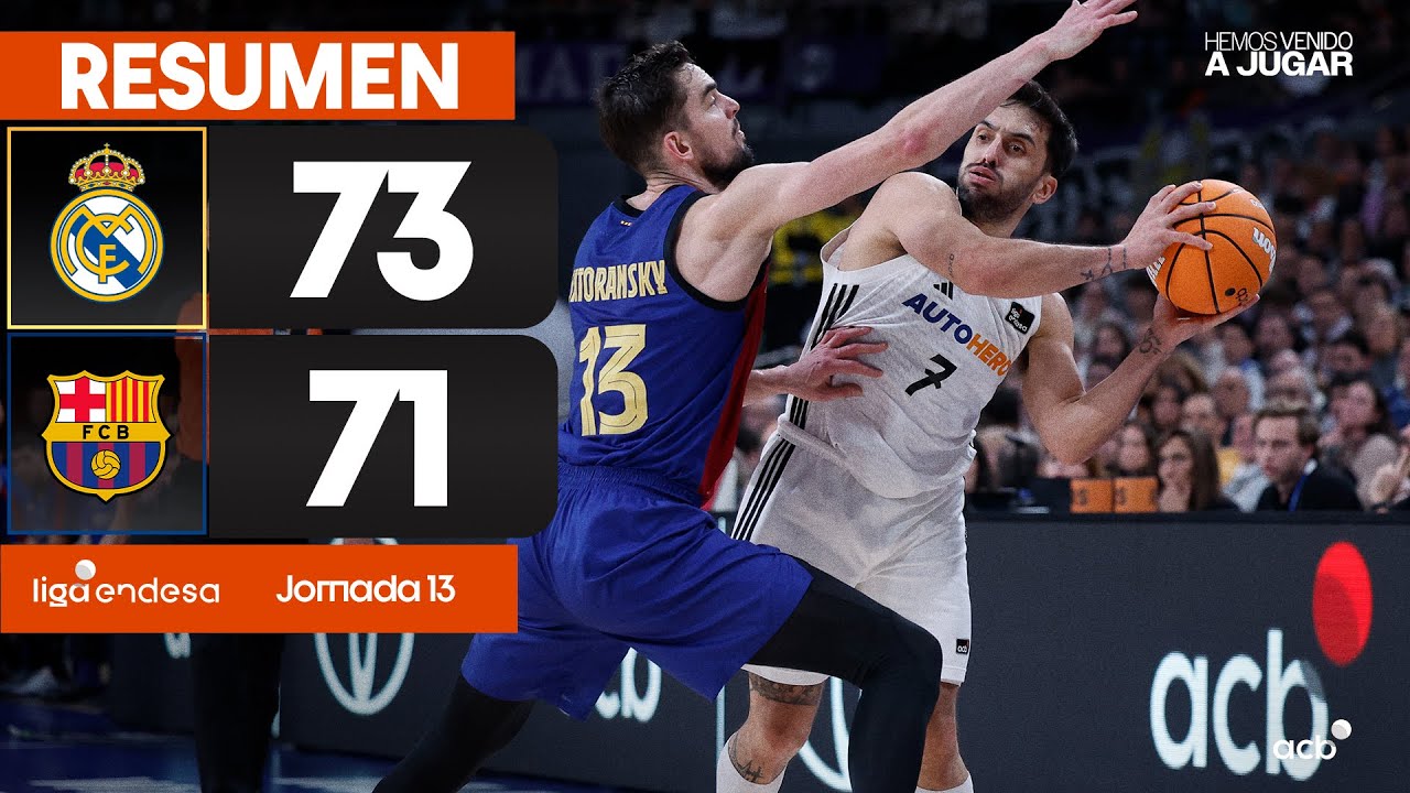 Real Madrid - Barça (73-71) RESUMEN | Liga Endesa 2024-25