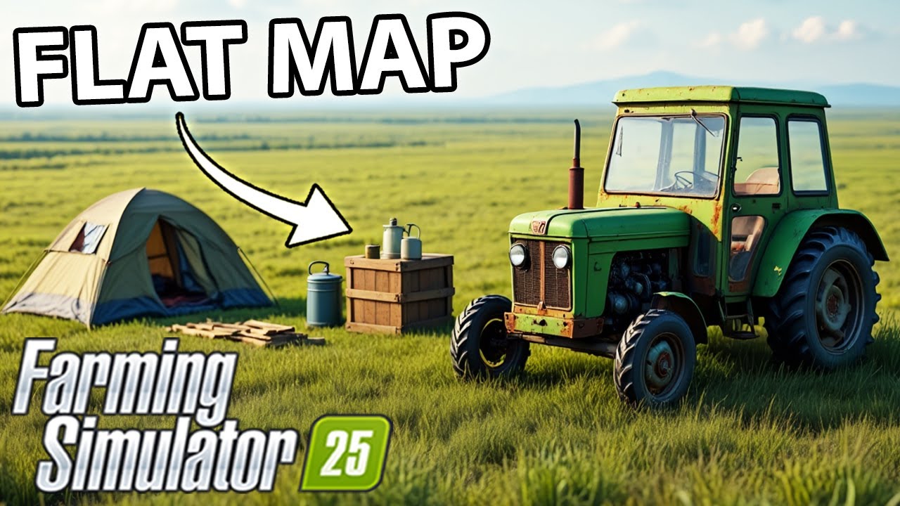 I survived 100 DAYS on the FLAT MAP with $0! Farming Simulator 25
