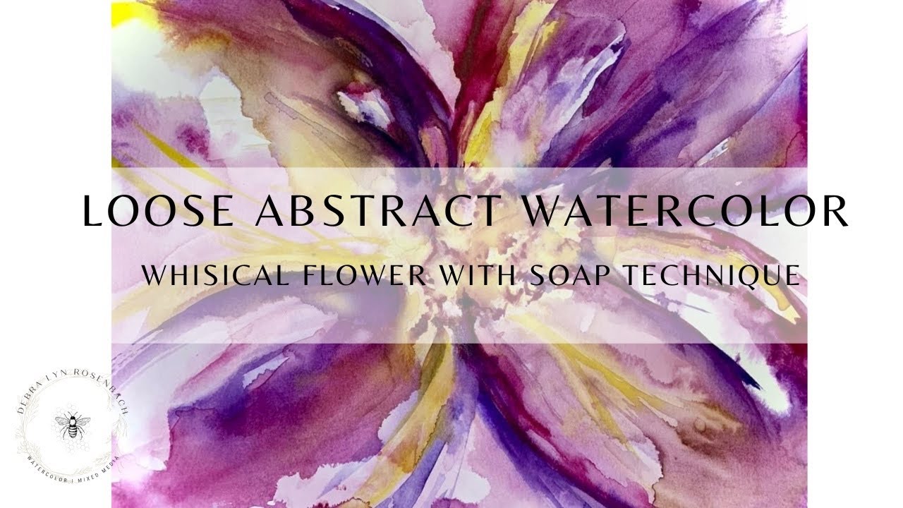 Abstract Watercolor Flower With A Splash Of Soap!