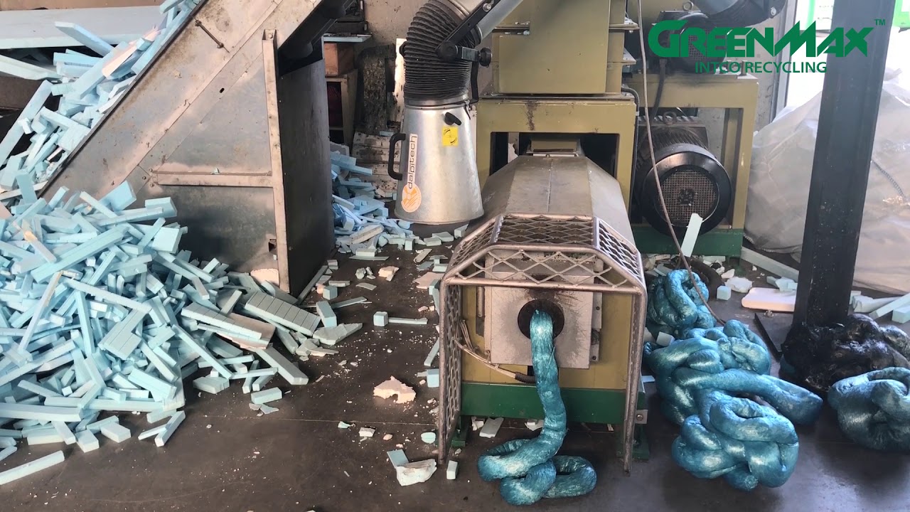 Greenmax recycling machine for XPS insulation Board operated by  Italian recycling company