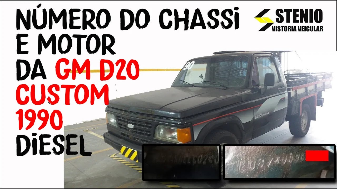 Numera&ccedil;&atilde;o identificadora do motor e do chassi da GM D20 Custom 1990 &agrave; Diesel.