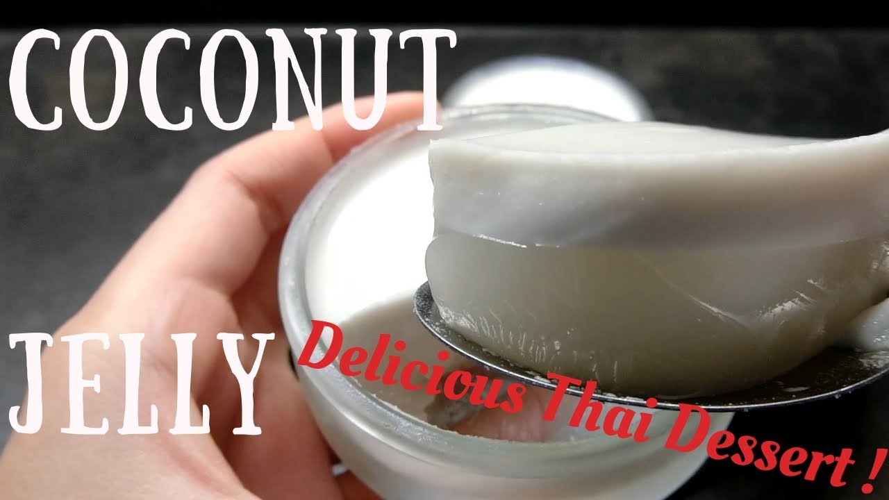Coconut Jelly = Delicious Thai Dessert = Pandan Duo Jelly original recipe !