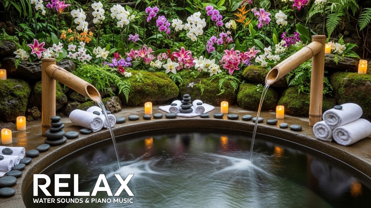 🌿 Zen Bamboo Garden Stream & Piano | Deep Inner Relaxation 🌿