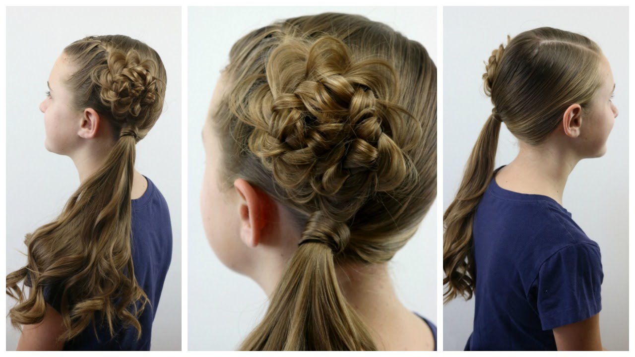 Flower Braid (Rosette) Topped Ponytail | BabesInHairland.com