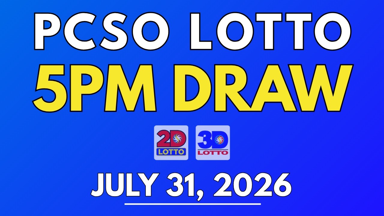 PCSO Lotto Result Today July 31, 2026 | 5PM LIVE Results