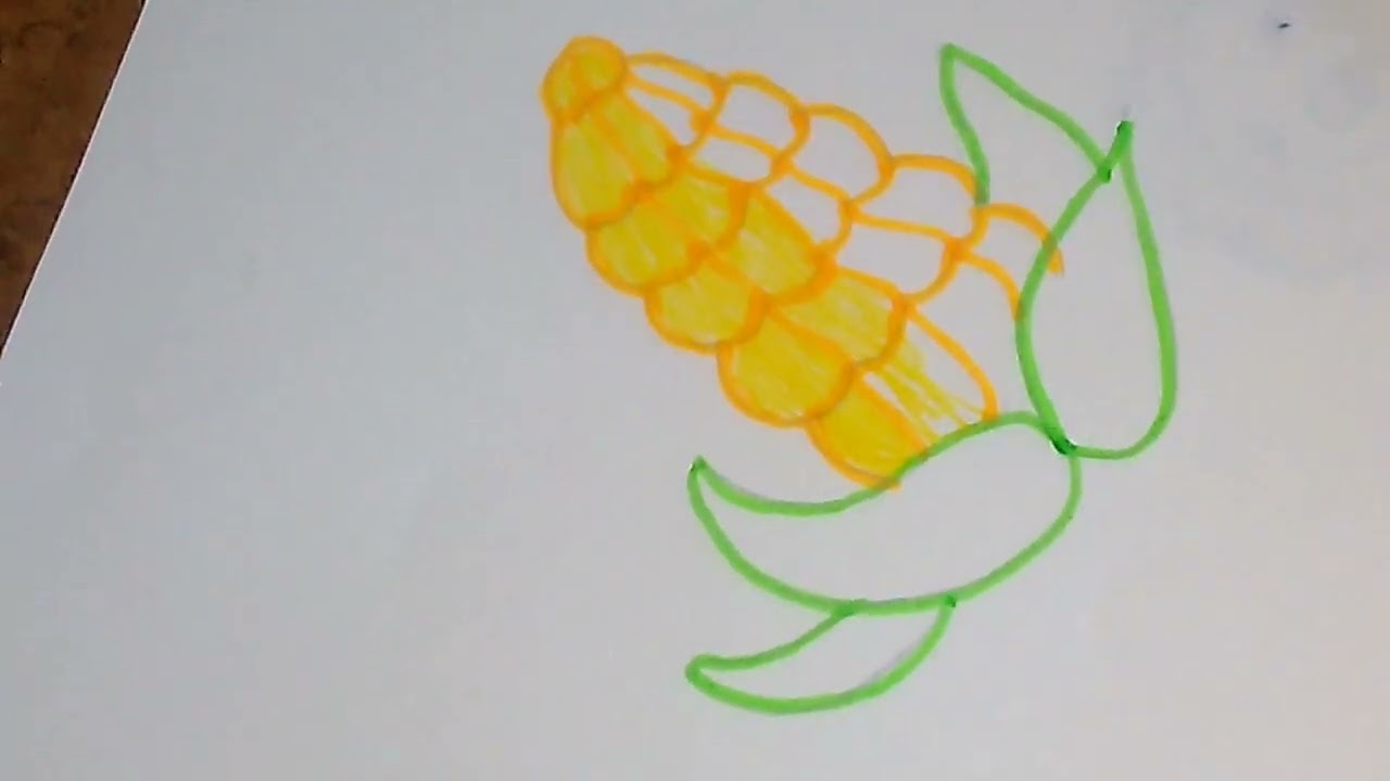 How to draw sweetcorn simple for kids l #easydrawing l step by step