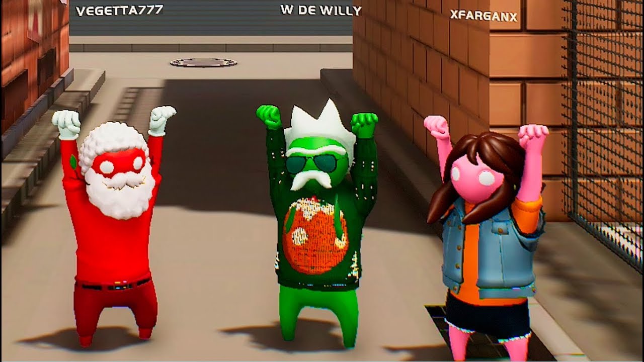 VEGETTA VS FARGAN VS WILLY | Gang Beast de NAVIDAD