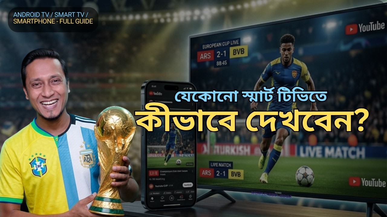 World Cup 2026 কীভাবে দেখবেন? Mobile & Smart TV Setup (Free vs Paid)