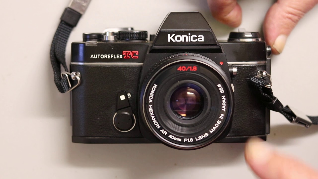 Konica Autoreflex TC, loading with 35mm film, Konica VX 200
